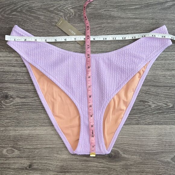 J.CREW Textured Cheeky Bikini Bottom XL High Cut Curved-Waist Light Purple NWT - Picture 6 of 6